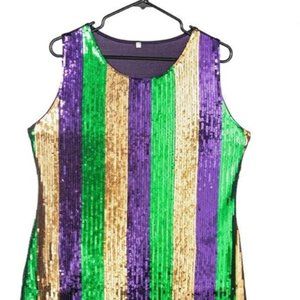 Parade Ball Masquerade Purple Fleur De Lis Purple Green Gold Sequin